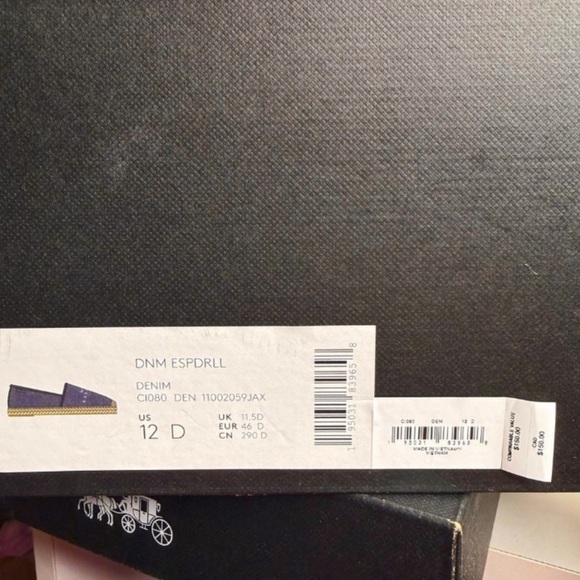 Coach Denim Logo Espadrilles Size 12D NIB Summer Slip Ons - Picture 10 of 11